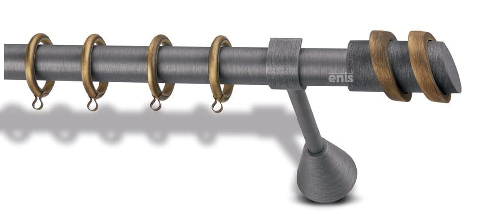 Μεταλλικό Κουρτινόξυλο Enis Δάφνη Φ25mm Βιομηχανικό Αντικέ