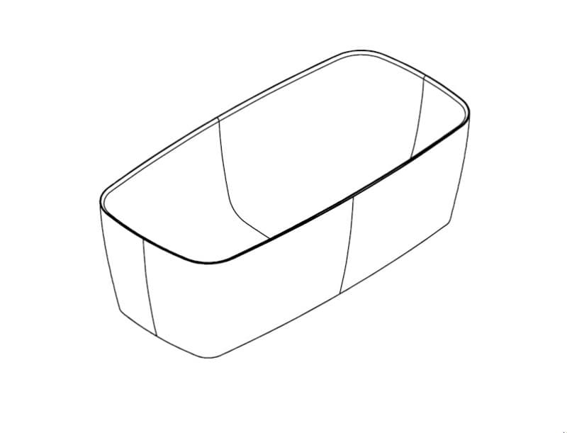 Μπανιέρα ελεύθερης τοποθέτησης Dupont Corian Kabu 1011 Ματ Λευκό 155x75x50cm* - 4