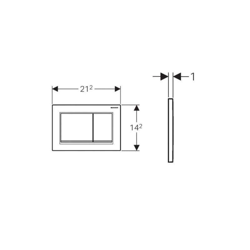Πλακέτα χειρισμού Dual flush Geberit
Omega 20 Square 115.080.KK.1 white/gold-plated Γυαλιστερό 21,2x14,2cm - 3