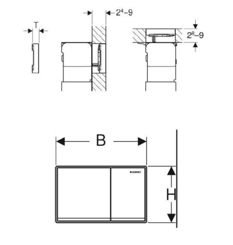 Πλακέτα χειρισμού Dual flush Geberit Omega 60 115.081.SI.1 White Glass Γυαλιστερό (γυαλί)
18,4x11,4cm - 2