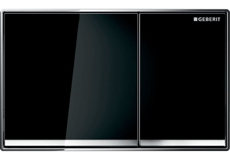 Πλακέτα χειρισμού Dual flush Geberit Omega 60 115.081.SJ.1 Black Glass Γυαλιστερό (γυαλί) 18,4x11,4cm