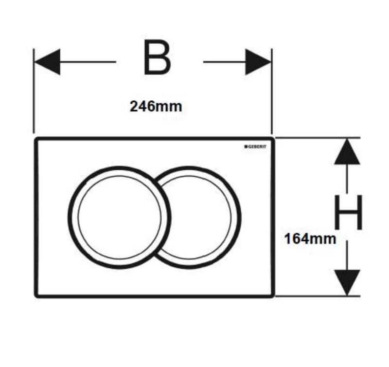 Πλακέτα χειρισμού
Dual flush Geberit Delta 01 115.107.21.1 Bright Chrome Γυαλιστερό 24,6x16,4cm - 2