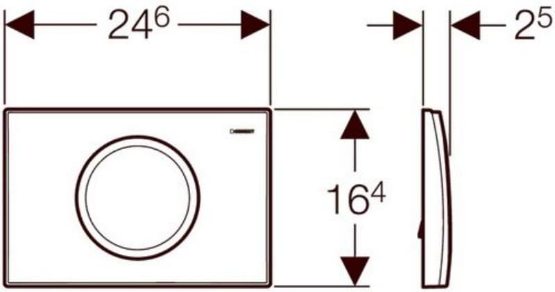 Πλακέτα χειρισμού Dual flush Geberit
Delta 15 115.109.21.1 Bright Chrome Γυαλιστερό 24,6x16,4cm - 2