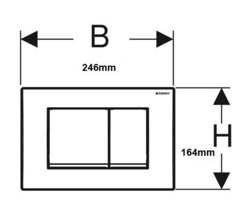 Πλακέτα χειρισμού Dual flush Geberit
Delta 20 Square 115.137.21.1 Bright Chrome Γυαλιστερό 24,6x16,4cm - 2