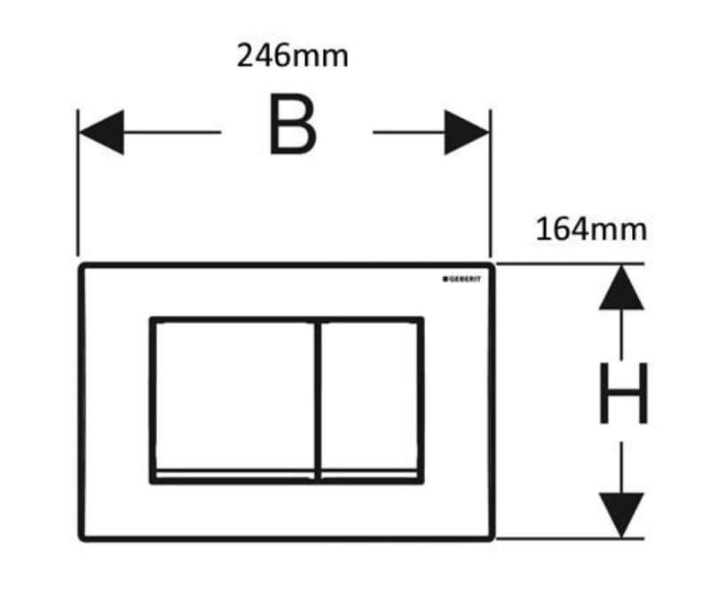 Πλακέτα χειρισμού Dual flush Geberit
Delta 20 Square 115.137.46.1 Matt Chrome Ματ 24,6x16,4cm - 2