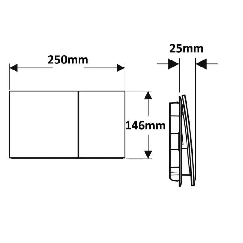 Πλακέτα χειρισμού Dual flush Geberit
Sigma 70 Square 115.622.JT.1 White Matt Painted Ματ 25x14,5cm - 2