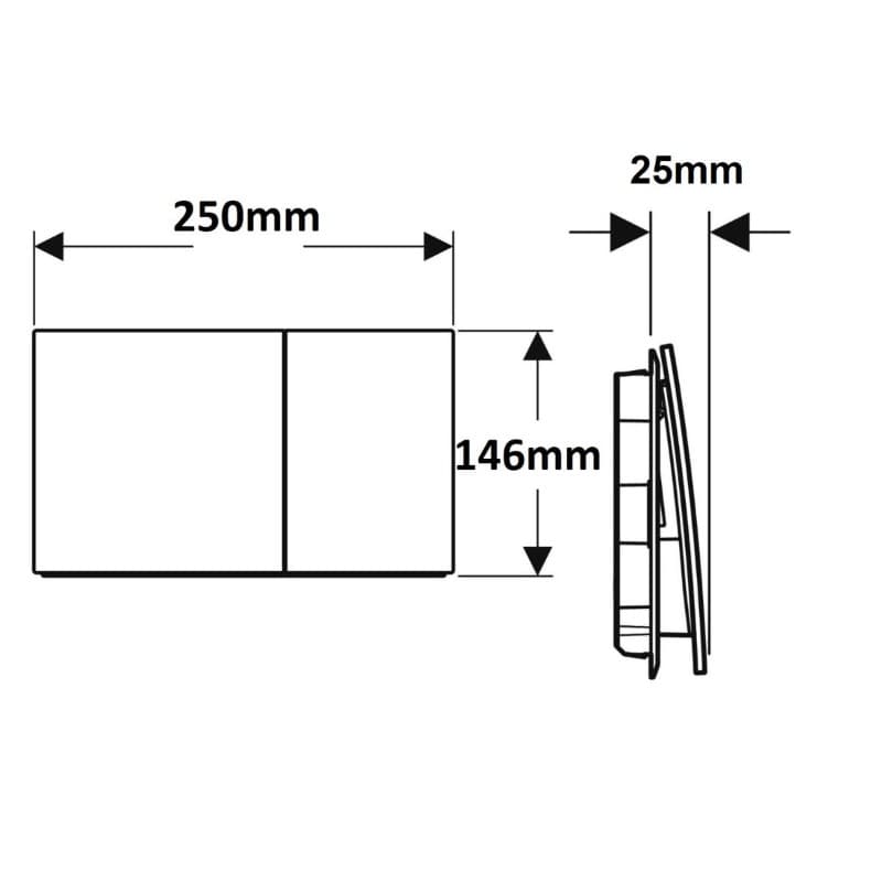 Πλακέτα χειρισμού Dual flush Geberit
Sigma 70 Square 115.622.SI.1 White Glass Γυαλιστερό (γυαλί) 25x14,5cm - 2