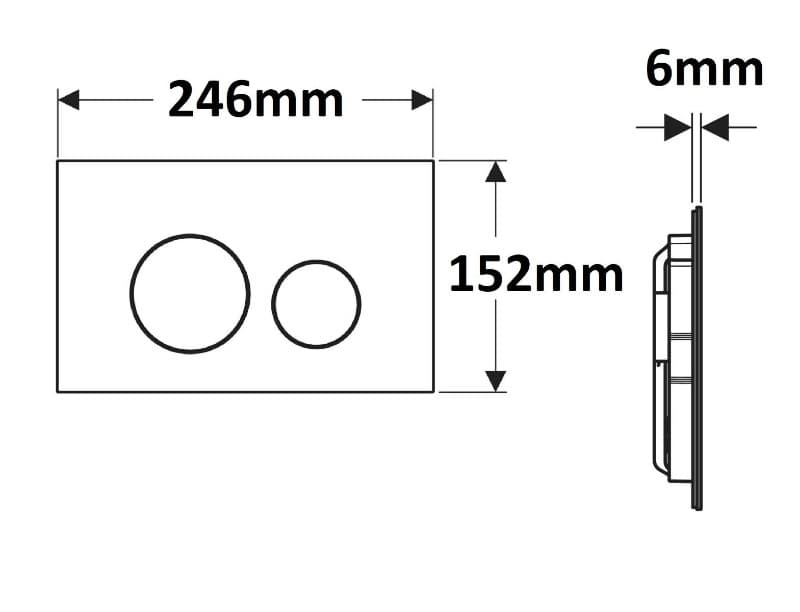Πλακέτα χειρισμού Dual flush Geberit
Sigma 40 Round 115.628.SJ.1 Black Γυαλιστερό (γυαλί) 24,6x15,2cm - 2