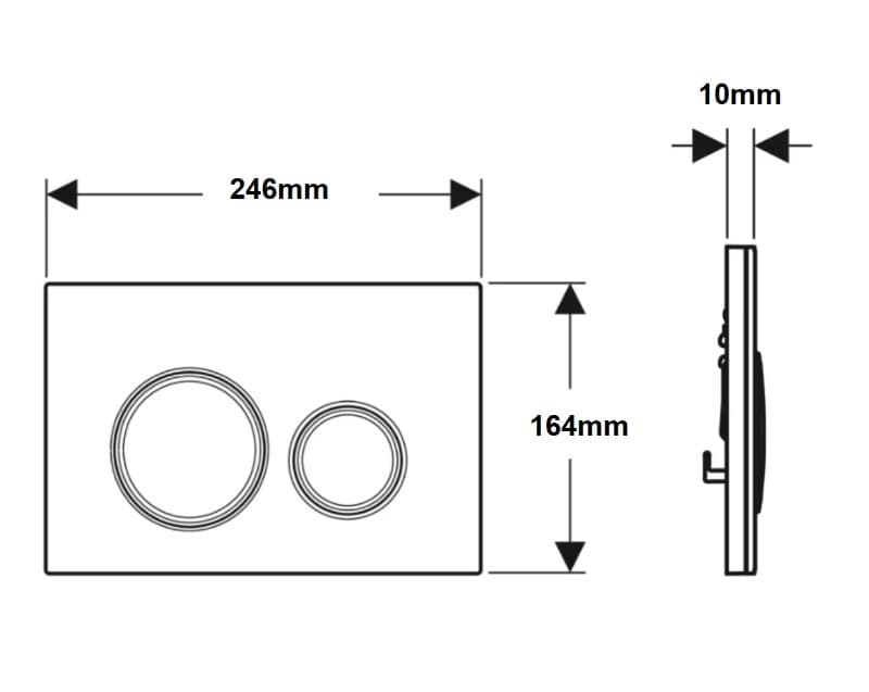 Πλακέτα χειρισμού Dual flush Geberit
Sigma 50 Round 115.650.00.1 Customisable Surface — 24,6x16,4cm - 2
