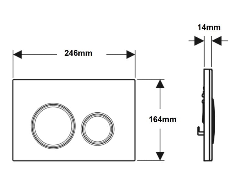 Πλακέτα χειρισμού Dual flush Geberit
Sigma 50 Round 115.650.JM.1 Mustang Slate Ματ 24,6x16,4cm - 2