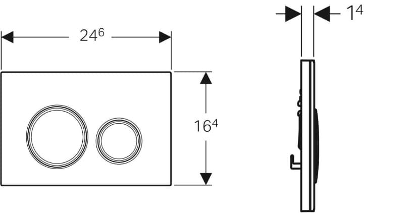 Πλακέτα χειρισμού Dual flush Geberit
Sigma 50 Round 115.652.SI.1 White Γυαλιστερό (γυαλί) 24,6x16,4cm - 2
