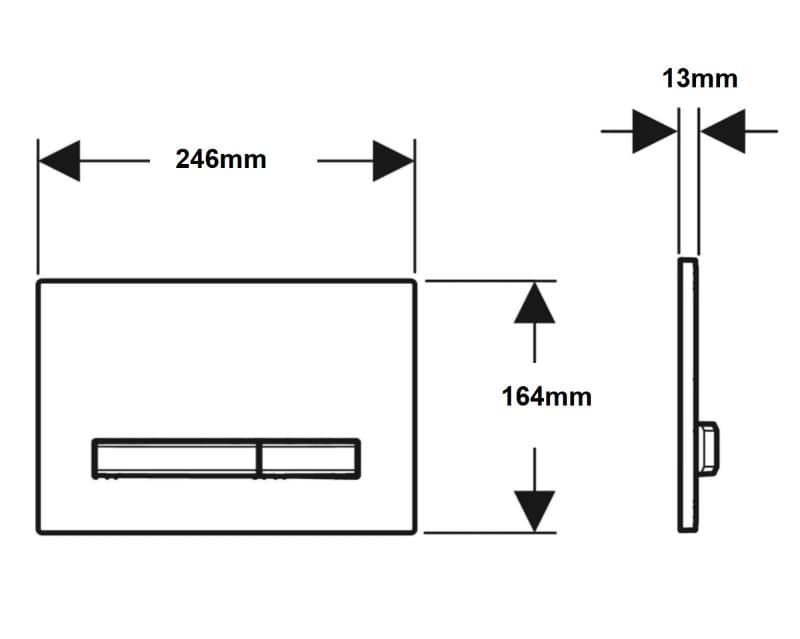 Πλακέτα χειρισμού Dual flush Geberit
Sigma 50 Square 115.670.DW.2 Black Γυαλιστερό 24,6x16,4cm - 2