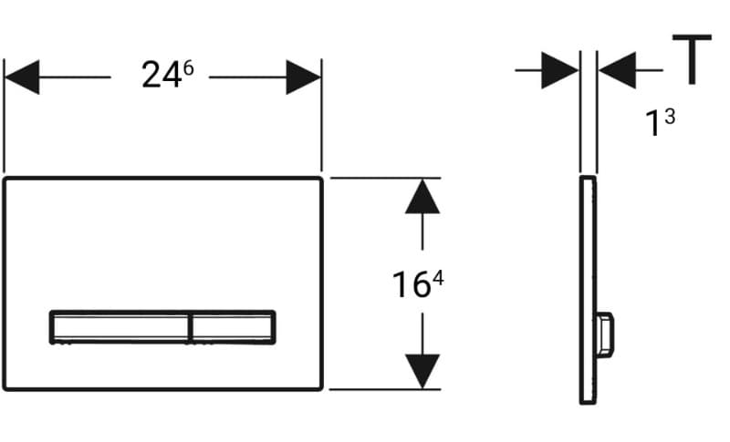 Πλακέτα χειρισμού Dual flush Geberit
Sigma 50 Square 115.671.11.2 White Γυαλιστερό 24,6x16,4cm - 2