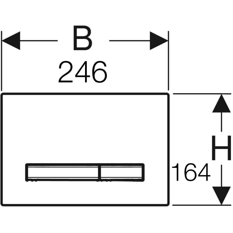 Πλακέτα χειρισμού Dual flush Geberit
Sigma 50 Square 115.671.DW.2 Black Γυαλιστερό 24,6x16,4cm - 2