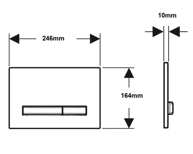Πλακέτα χειρισμού Dual flush Geberit
Sigma 50 Square 115.672.00.2 Customisable Surface — 24,6x16,4cm - 2