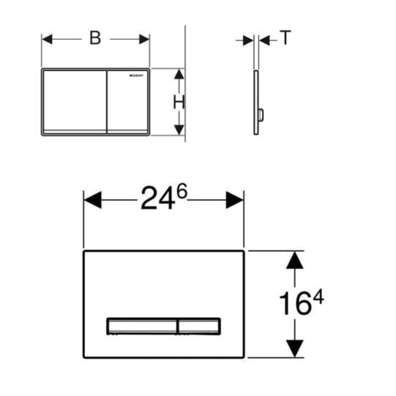 Πλακέτα χειρισμού Dual flush Geberit
Sigma 50 Square 115.672.JV.2 Concrete Ματ 24,6x16,4cm - 2