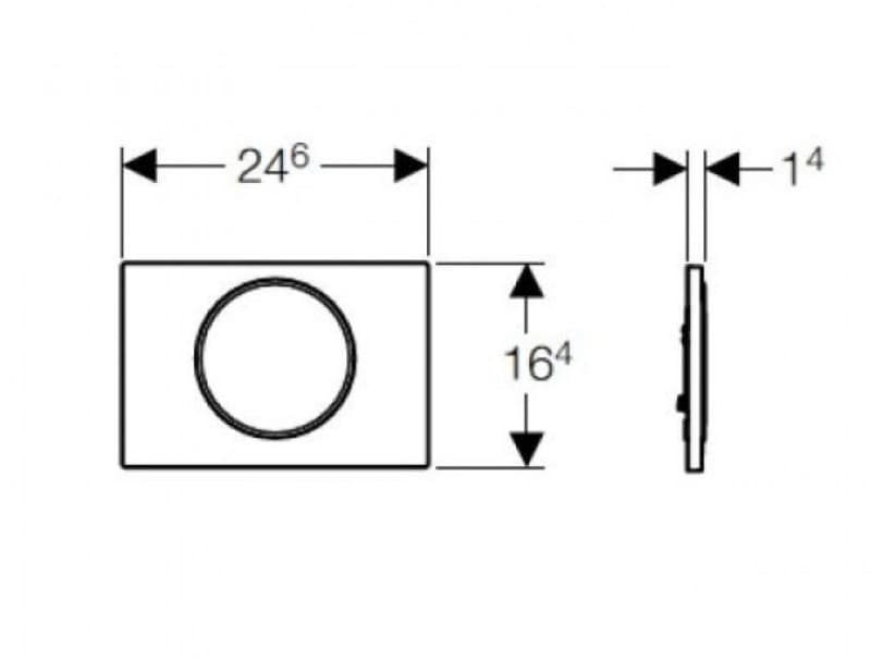 Πλακέτα χειρισμού Stop-and-go flush
Geberit Sigma 10 Round 115.758.14.5 Black matt/bright Chrome Ματ / Γυαλιστερό
24,6x16,4cm - 2