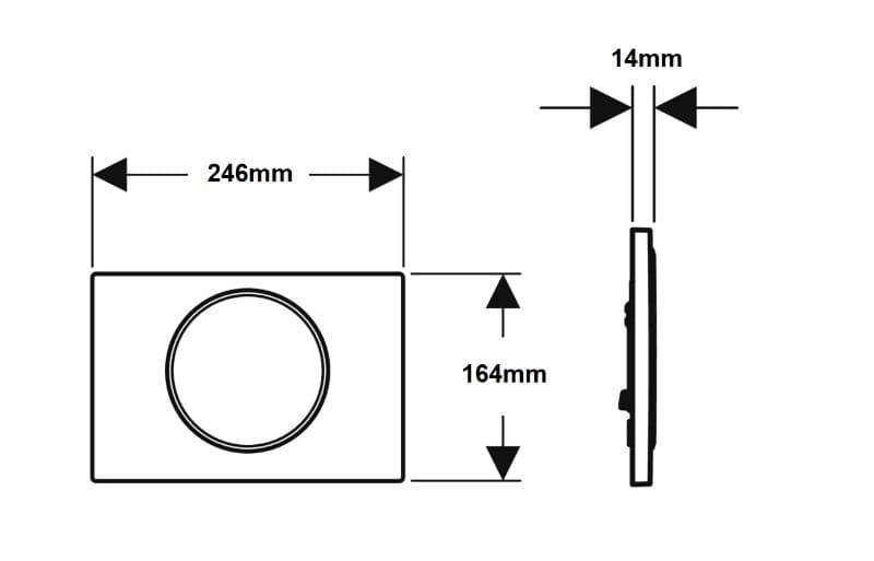 Πλακέτα χειρισμού Stop-and-go flush
Geberit Sigma 10 Round 115.758.16.5 Black Ματ 24,6x16,4cm - 2