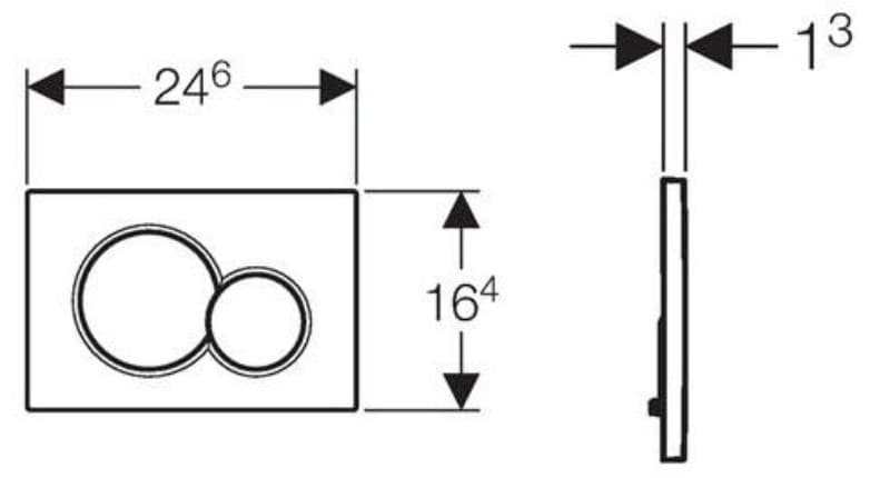 Πλακέτα χειρισμού Dual flush Geberit
Sigma 01 Round 115.770.KA.5 Bright chrome/matt Chrome Γυαλιστερό / Ματ
24,6x16,4cm - 2