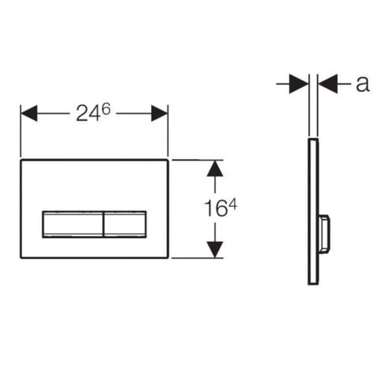 Πλακέτα χειρισμού Dual flush Geberit
Sigma 50 Square 115.788.11.2 White Γυαλιστερό 24,6x16,4cm - 2