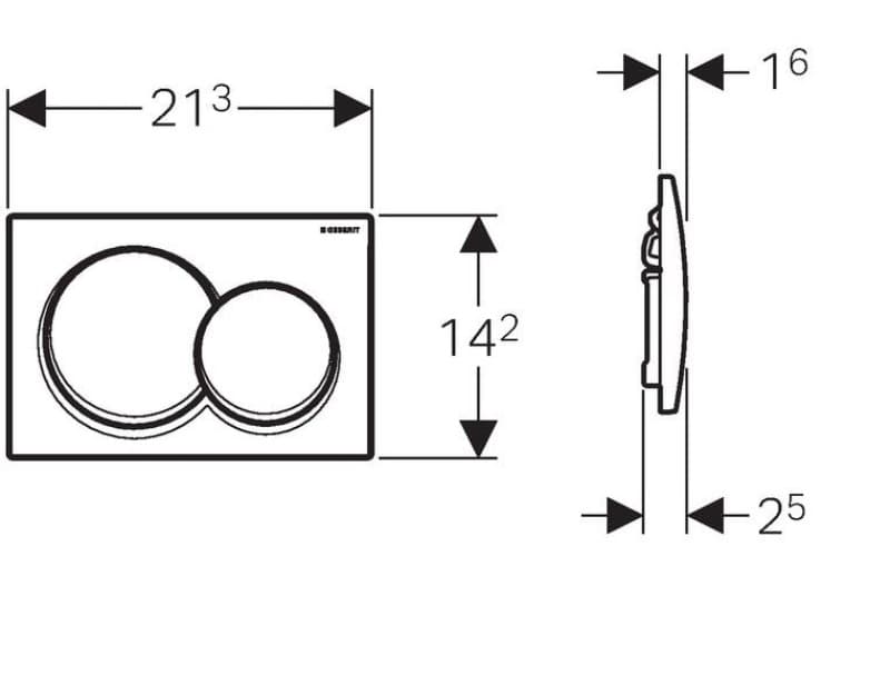 Πλακέτα χειρισμού Dual flush Geberit
Sigma 50 Round 115.884.JL.1 Sand Grey Γυαλιστερό (γυαλί) 24,6x16,4cm - 2