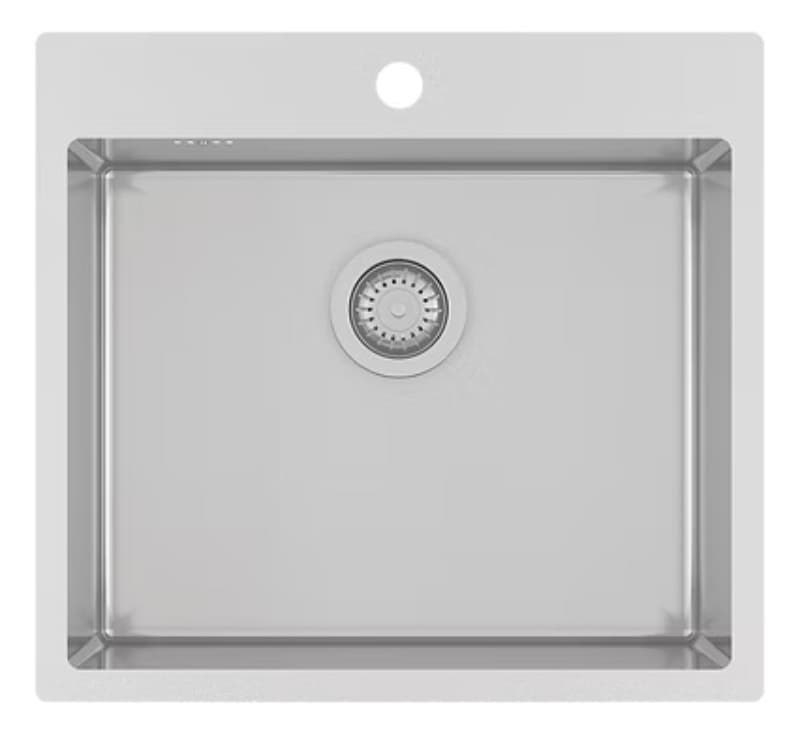 Νεροχύτης κουζίνας ανοξείδωτος Helika Luna LUN100N 55×50,5 Inox Σατινέ (ένθετος)