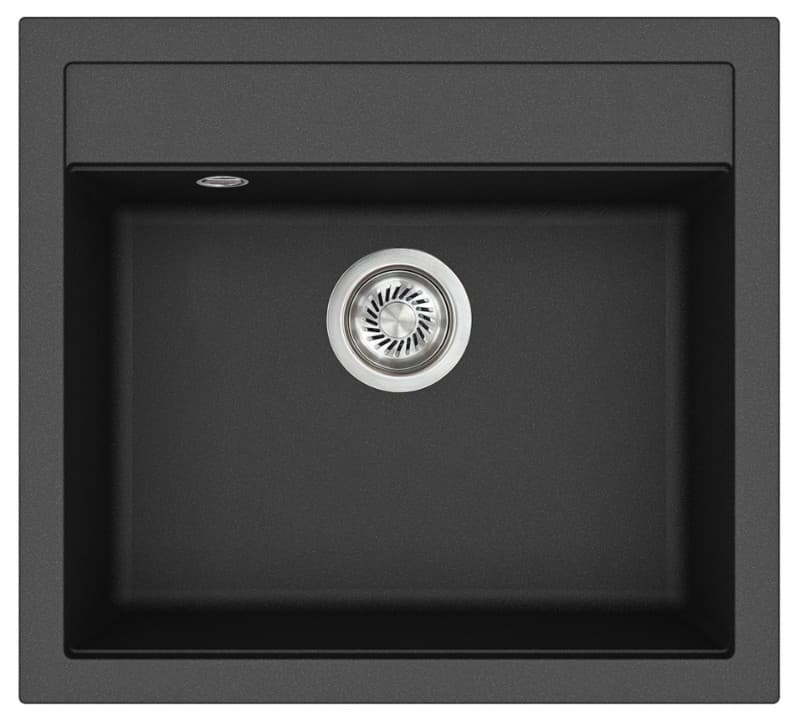 Νεροχύτης κουζίνας γρανιτένιος Helika Quadro SQQ100W-601 Black metallic 56,5×51 (ένθετος)