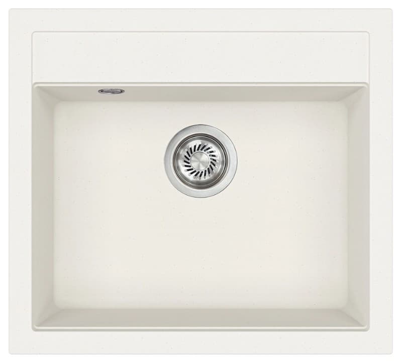 Νεροχύτης κουζίνας γρανιτένιος Helika Quadro SQQ100W-710 Alba 56,5×51 (ένθετος)