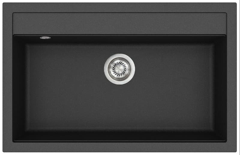 Νεροχύτης κουζίνας γρανιτένιος Helika Quadro SQQ103W-601 Black metallic 79×51 (ένθετος)