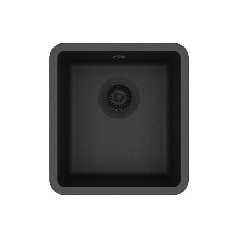 Νεροχύτης κουζίνας γρανιτένιος Helika Arca SQA101AQP-601 Black metallic 42×46 (υποκαθήμενος)