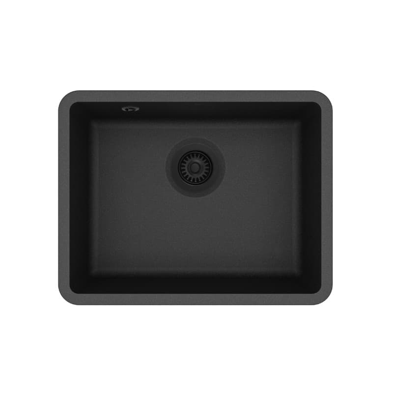 Νεροχύτης κουζίνας γρανιτένιος Helika Arca SQA102AQP-601 Black metallic 58,5×46 (υποκαθήμενος)