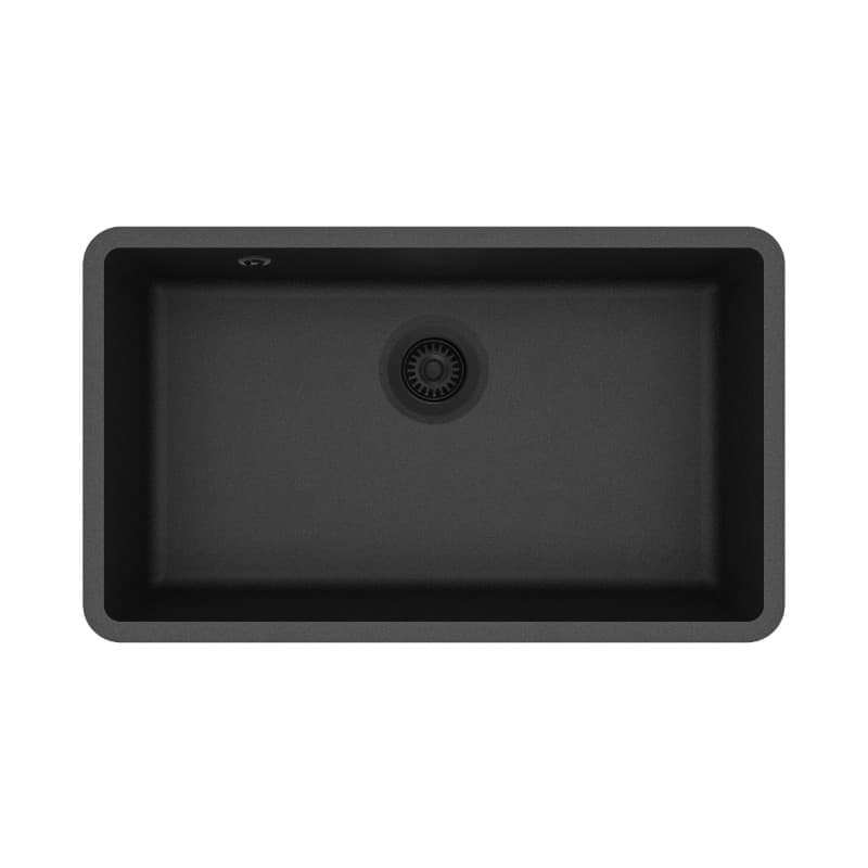 Νεροχύτης κουζίνας γρανιτένιος Helika Arca SQA104AQP-601 Black metallic 81×48 (υποκαθήμενος)