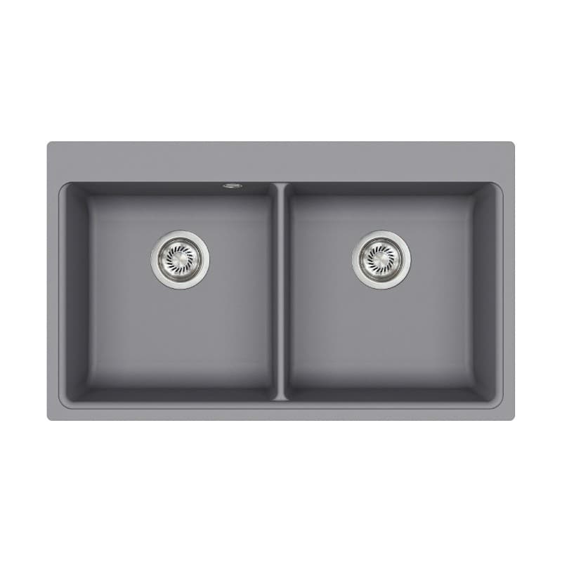 Νεροχύτης κουζίνας γρανιτένιος Helika Magna SQM200W-202 Alumetallic 86×51 (ένθετος)