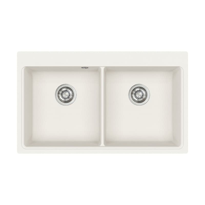 Νεροχύτης κουζίνας γρανιτένιος Helika Magna SQM200W-710 Alba 86×51 (ένθετος)