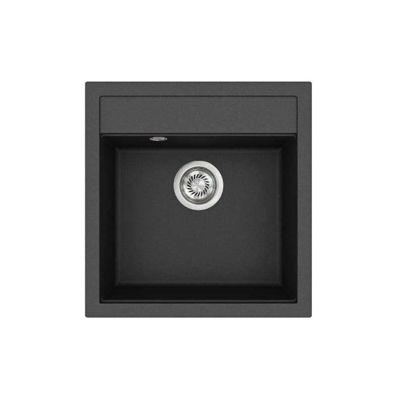 Νεροχύτης κουζίνας γρανιτένιος Helika Tesa SQT100W-601 Black metallic 49×51 (ένθετος)