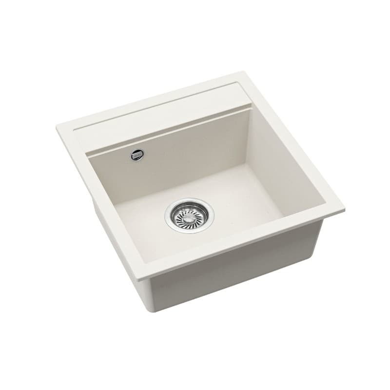 Νεροχύτης κουζίνας γρανιτένιος Helika Tesa SQT100W-710 Alba 49×51 (ένθετος) - 3
