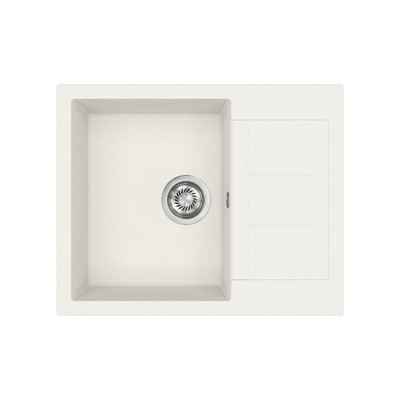 Νεροχύτης κουζίνας γρανιτένιος Helika Tesa SQT102AW-710 Alba 62×50 (ένθετος με αυτόματη βαλβίδα)
