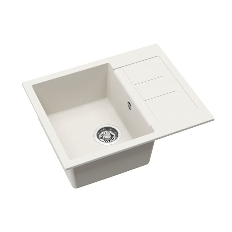 Νεροχύτης κουζίνας γρανιτένιος Helika Tesa SQT102AW-710 Alba 62×50 (ένθετος με αυτόματη βαλβίδα) - 3