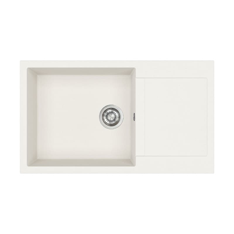 Νεροχύτης κουζίνας γρανιτένιος Helika Tesa SQT104AW-710 Alba 86×50 (ένθετος με αυτόματη βαλβίδα)