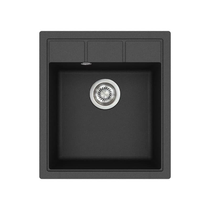 Νεροχύτης κουζίνας γρανιτένιος Helika Nova SQN100-601W Black metallic 46×51,5cm (ένθετος)