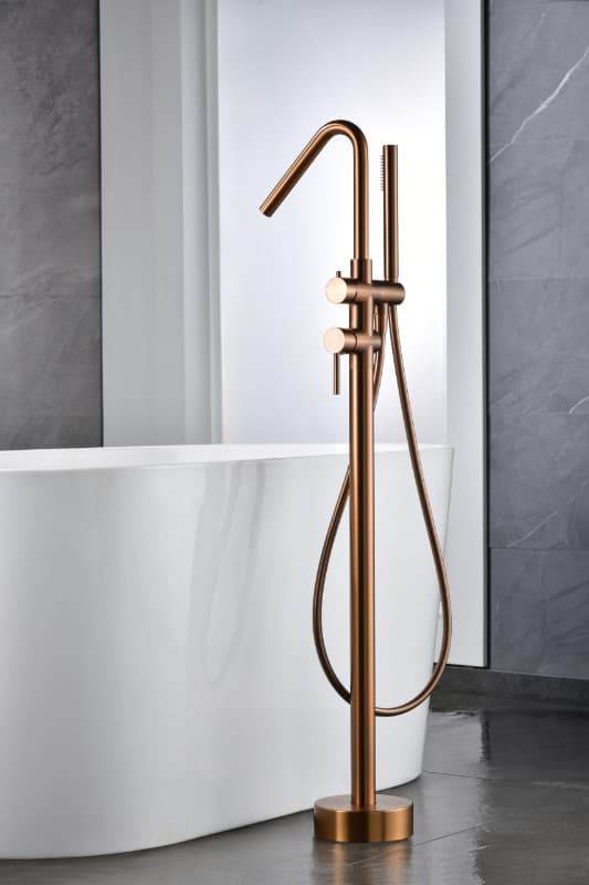 Μπαταρία Λουτρού Επιδαπέδια Imex Corcega BBECO1/ORC Ματ Rose Gold / Χαλκός PVD - 3