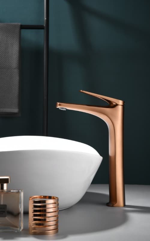 Μπαταρία Νιπτήρος Ψηλή Imex Delos BDD055-3ORC Ματ Rose Gold / Χαλκός PVD - 2