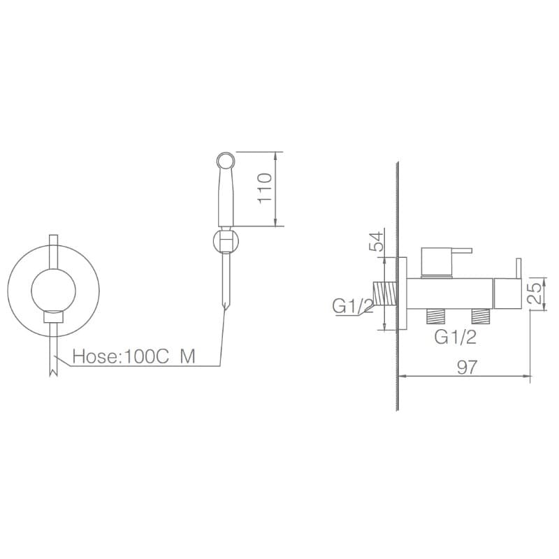 Ντουζάκι shut-off Imex Ness RDM005 Χρώμιο (μόνο κρύο) - 2