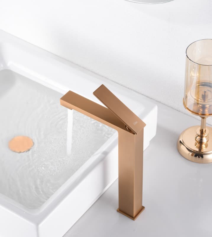 Μπαταρία Νιπτήρος Ψηλή Imex Pisa BDP048-3ORC Ματ Rose Gold / Χαλκός PVD - 2