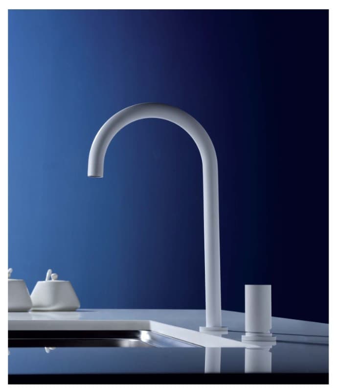 Μπαταρία κουζίνας Imex Manacor GCM001/BL Ματ Λευκό Υ35,5cm (2 οπών) - 3