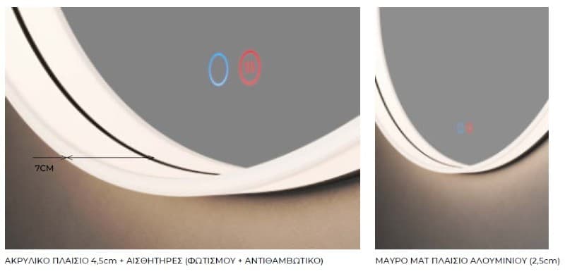Καθρέπτης μπάνιου με Led Imex Bolonia BOLO039/60NG Φ60cm - 3