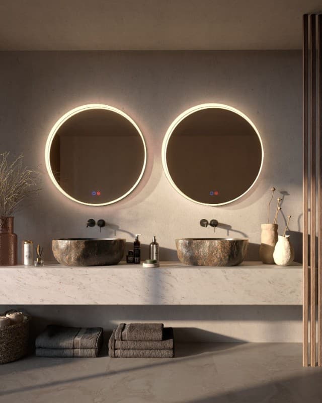 Καθρέπτης μπάνιου με Led Imex Bolonia BOLO039/60NG Φ60cm