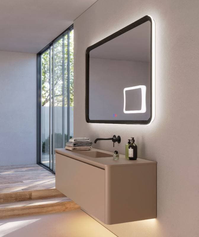Καθρέπτης μπάνιου με Led Imex Duomo DUOM038/140NG Ματ Μαύρο 140x80cm