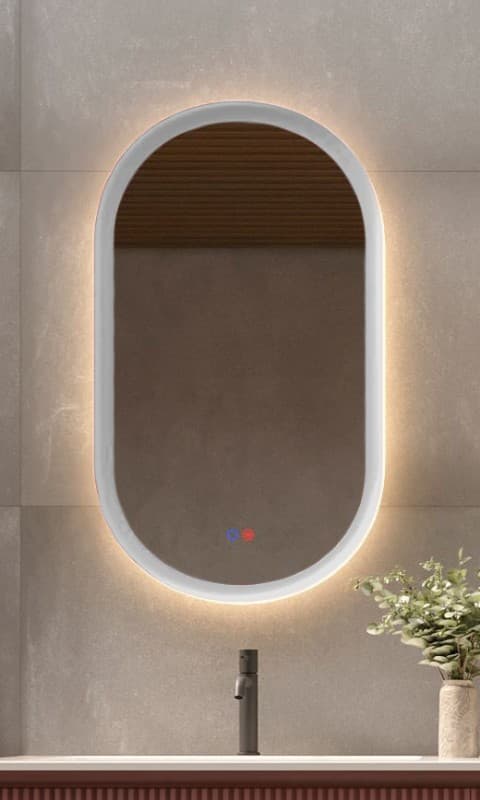 Καθρέπτης μπάνιου με Led Imex Milano MILA036/90BL Ματ Λευκό 50x90cm