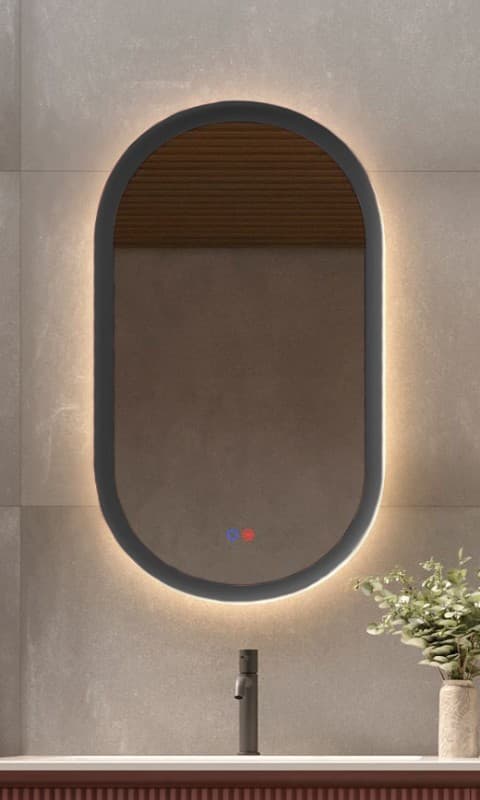 Καθρέπτης μπάνιου με Led Imex Milano MILA036/90GCB Ματ Γκρι 50x90cm